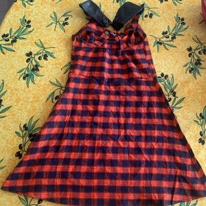 Red and black checkered dress
